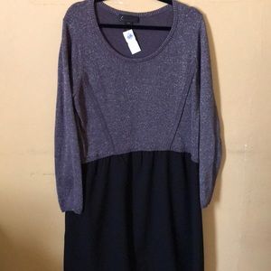 two tone midi sweater dress